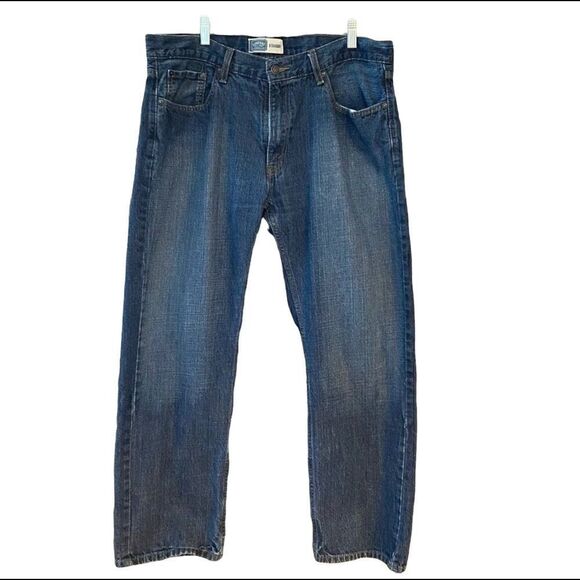 Levi’s Signature 36”* Blue Denim Faded Relaxed Straight Relaxed Jeans - Picture 1 of 6